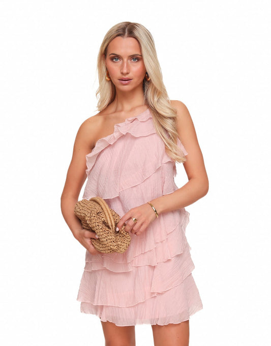 Lichtroze Ruffel - Jurk - Olivia & Kate