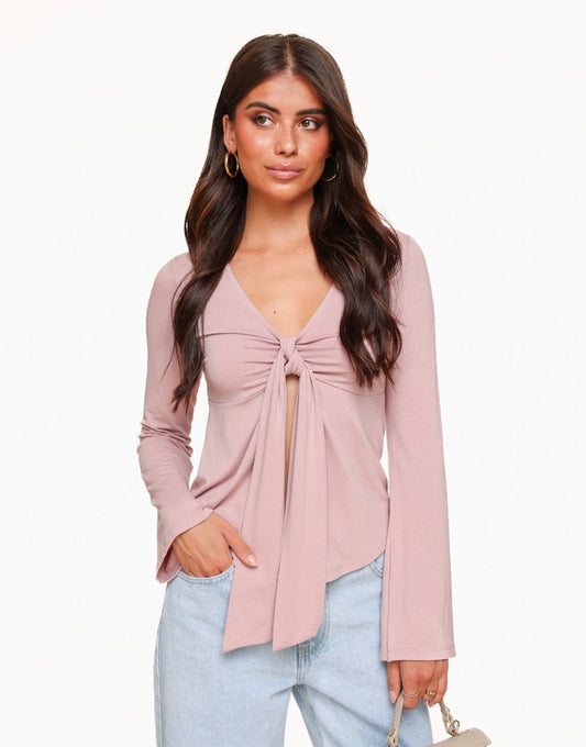 Lichtroze Strik LS - Top - Olivia & Kate