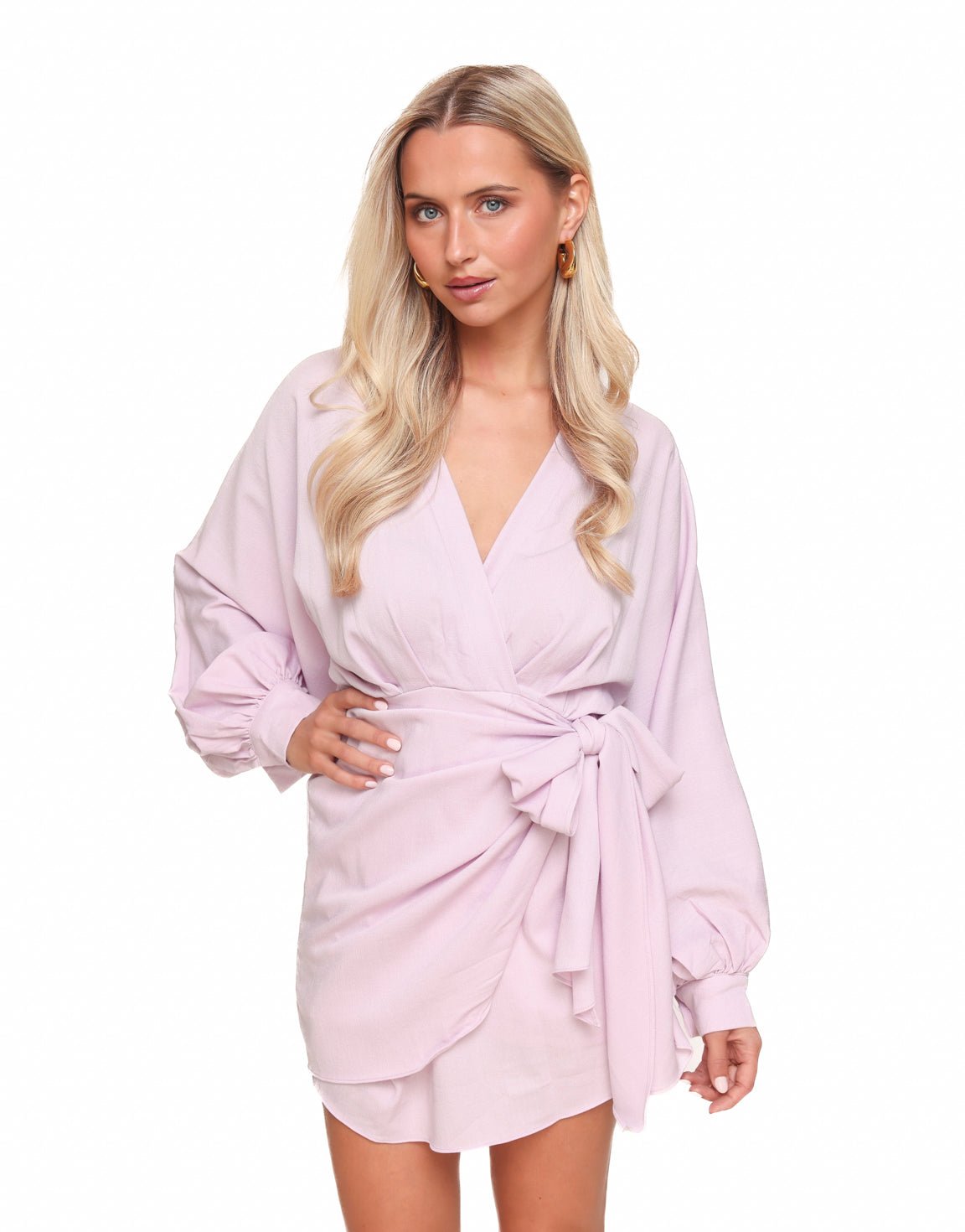 Lila Gestrikte - Jurk - Olivia & Kate