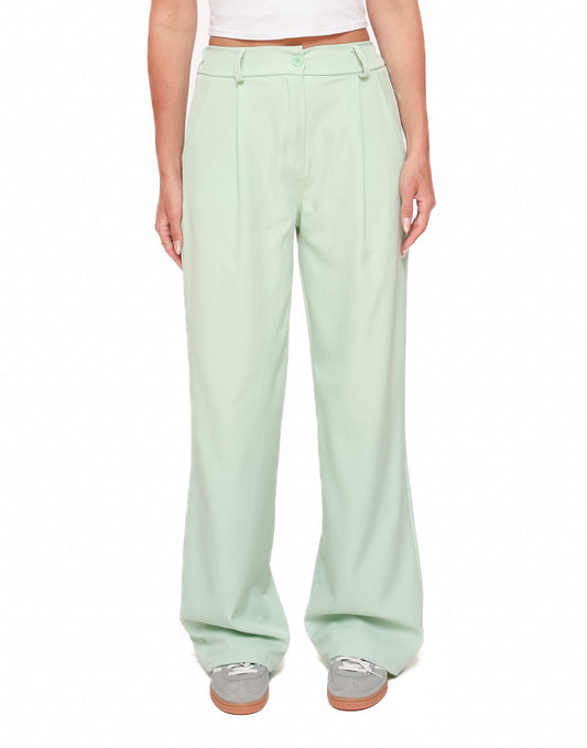 Mintgroene Moderne Elastiek Band - Pantalon - Olivia & Kate