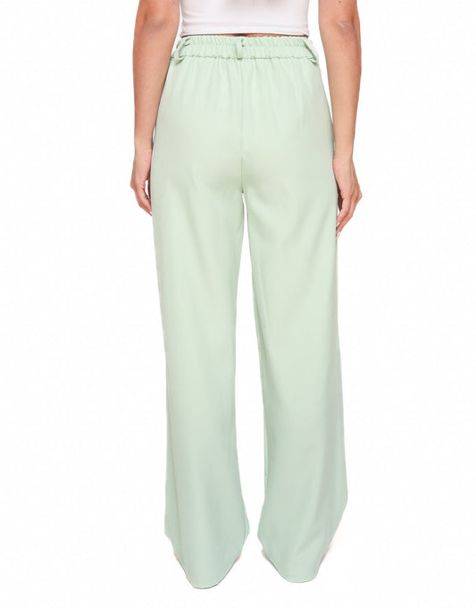 Mintgroene Moderne Elastiek Band - Pantalon - Olivia & Kate