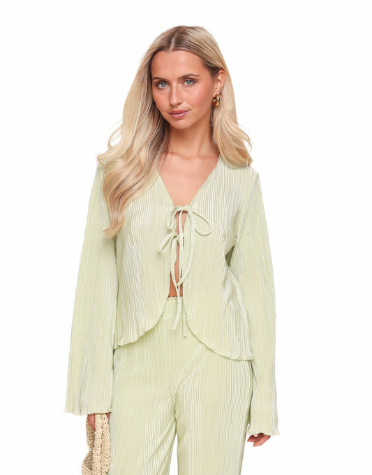 Mintgroene Plisse Wikkel - Top - Olivia & Kate