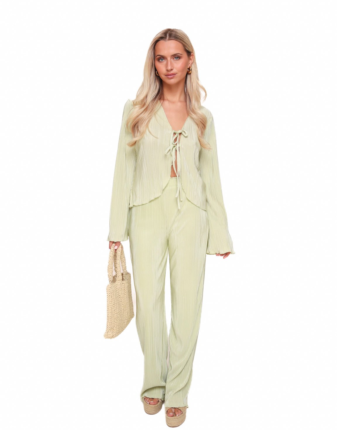 Mintgroene Wikkel Plisse - Set - Olivia & Kate