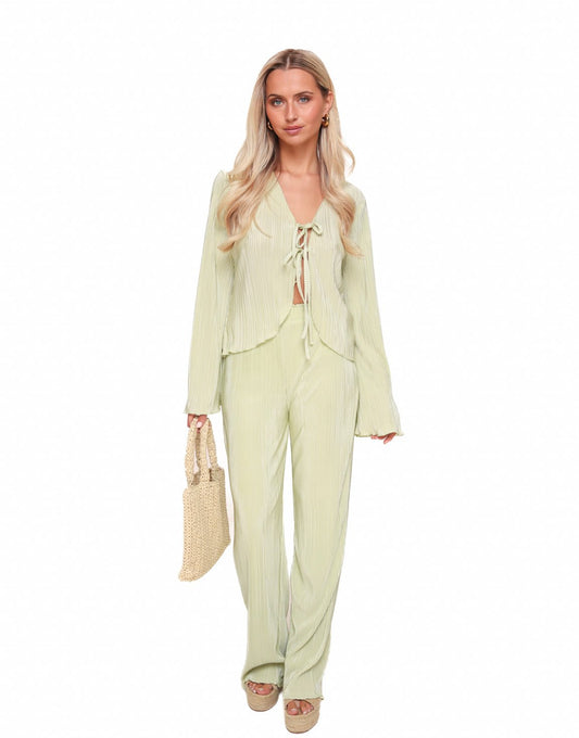 Mintgroene Wikkel Plisse - Set - Olivia & Kate