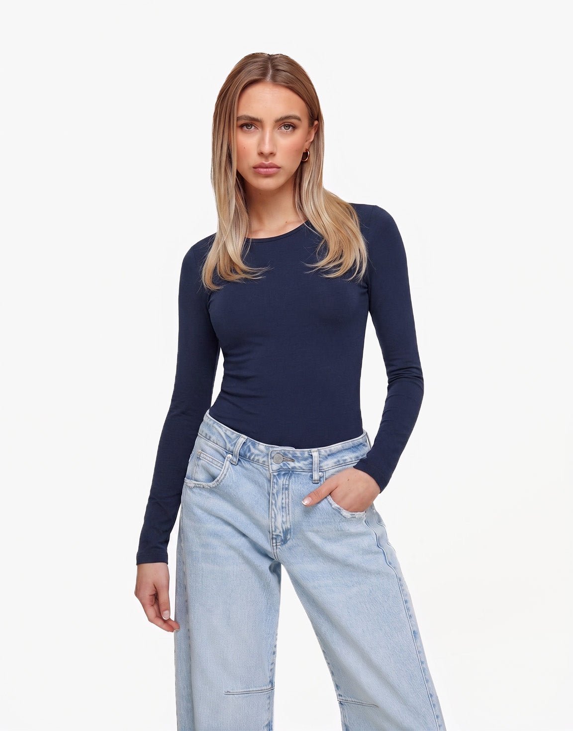 Navy Basic LS - Top - Olivia & Kate
