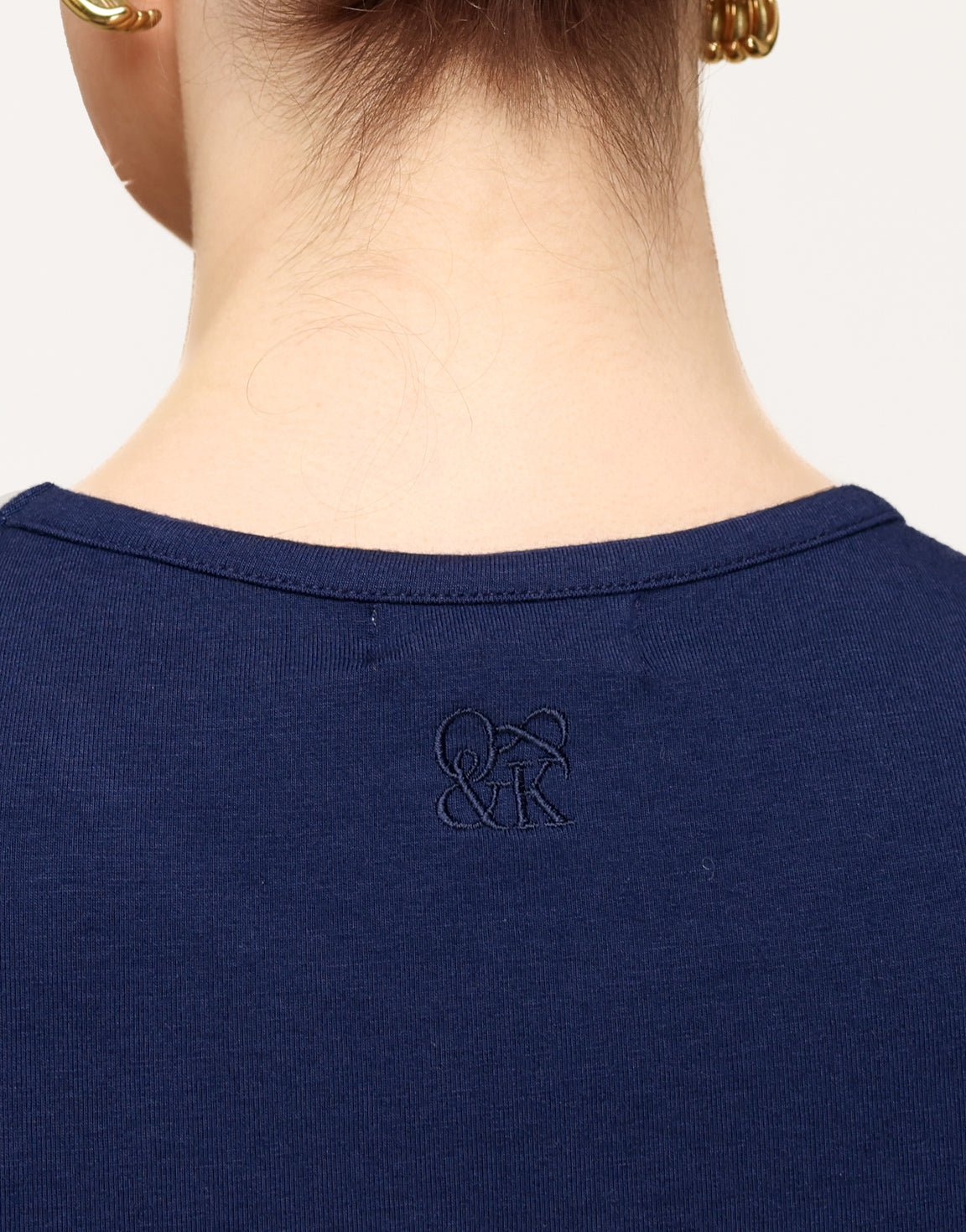 Navy O&K Basic Cropped SS - Top - Olivia & Kate