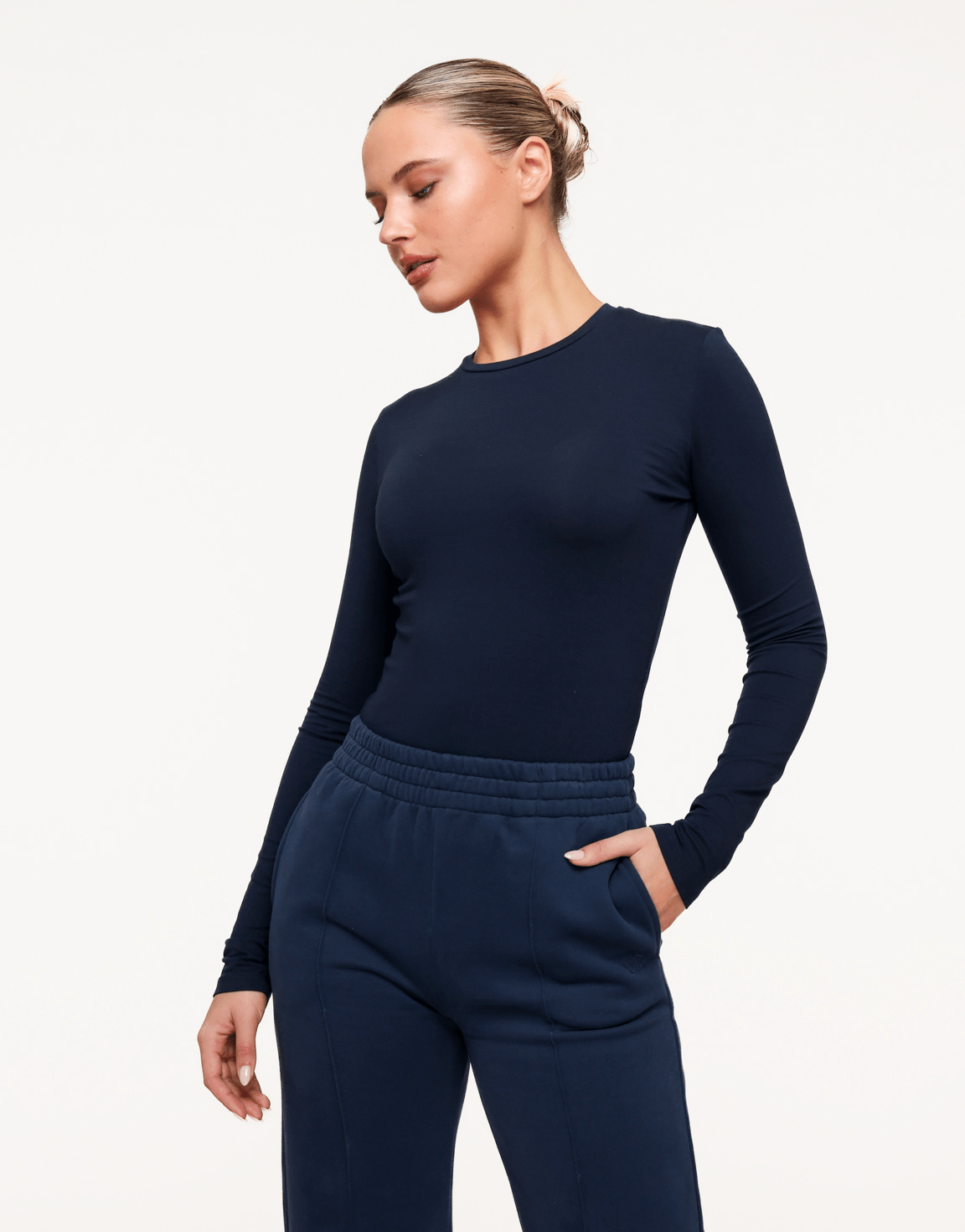 Navy O&K Basic LS - Top - Olivia & Kate