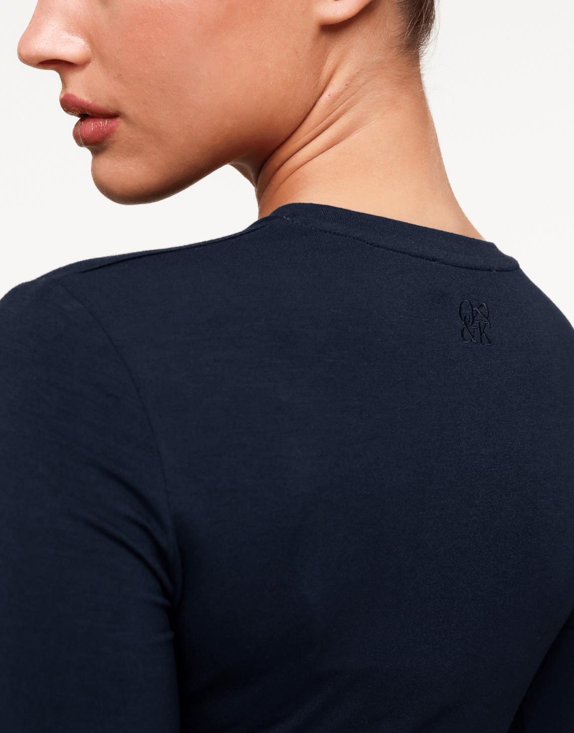 Navy O&K Basic LS - Top - Olivia & Kate