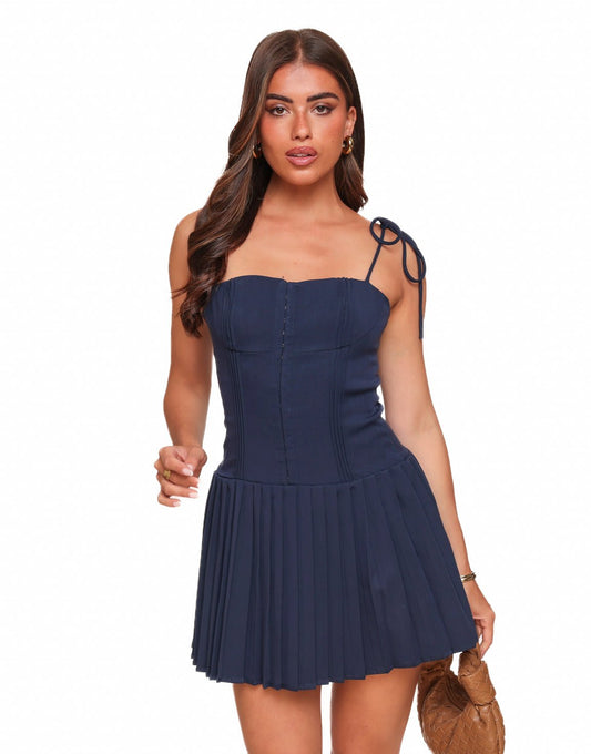 Navy Petite Corset - Jurk - Olivia & Kate