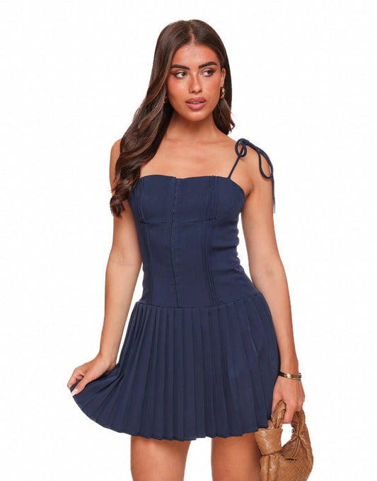Navy Petite Corset - Jurk - Olivia & Kate