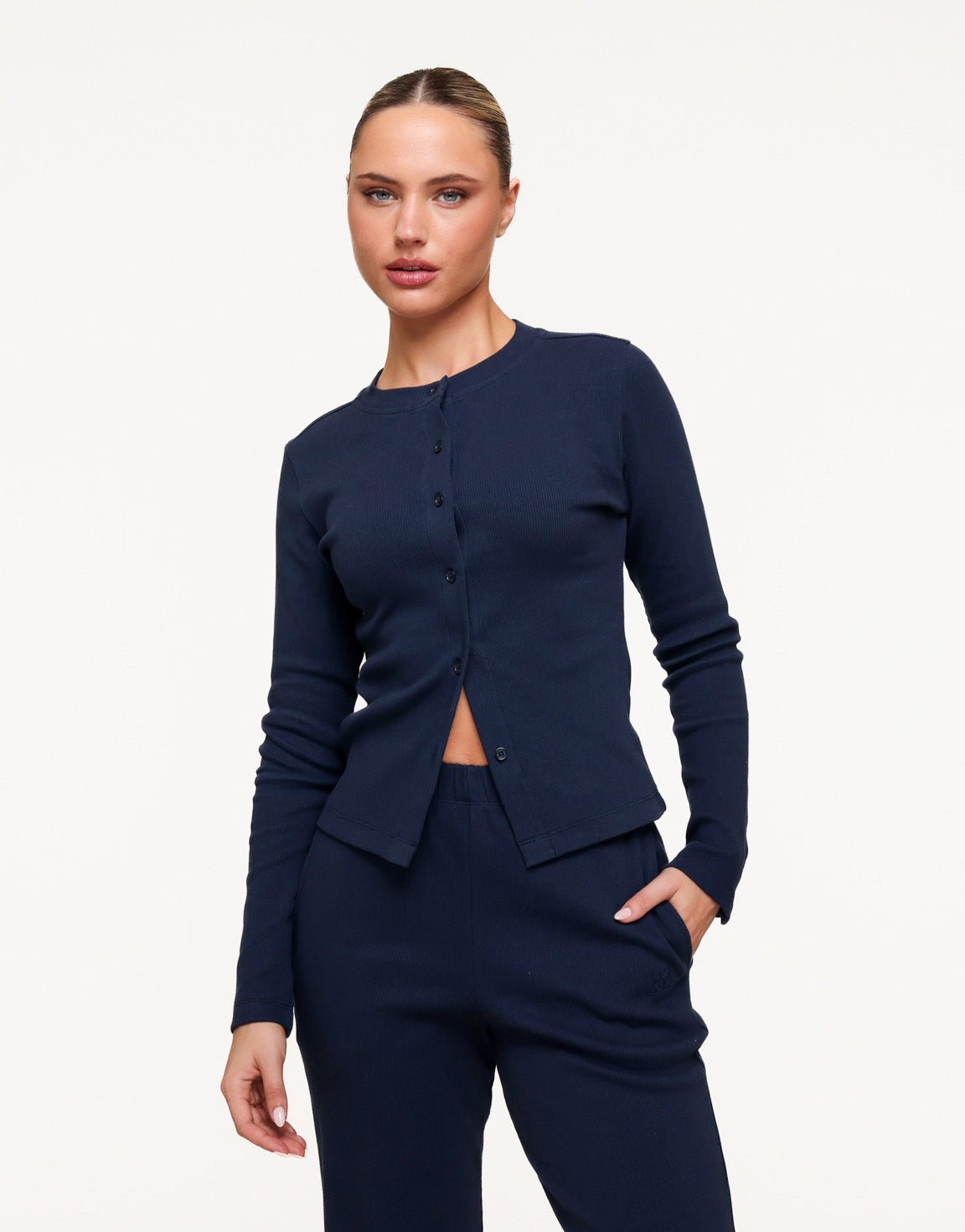 Navy Ribbel Lounge - Top - Olivia & Kate