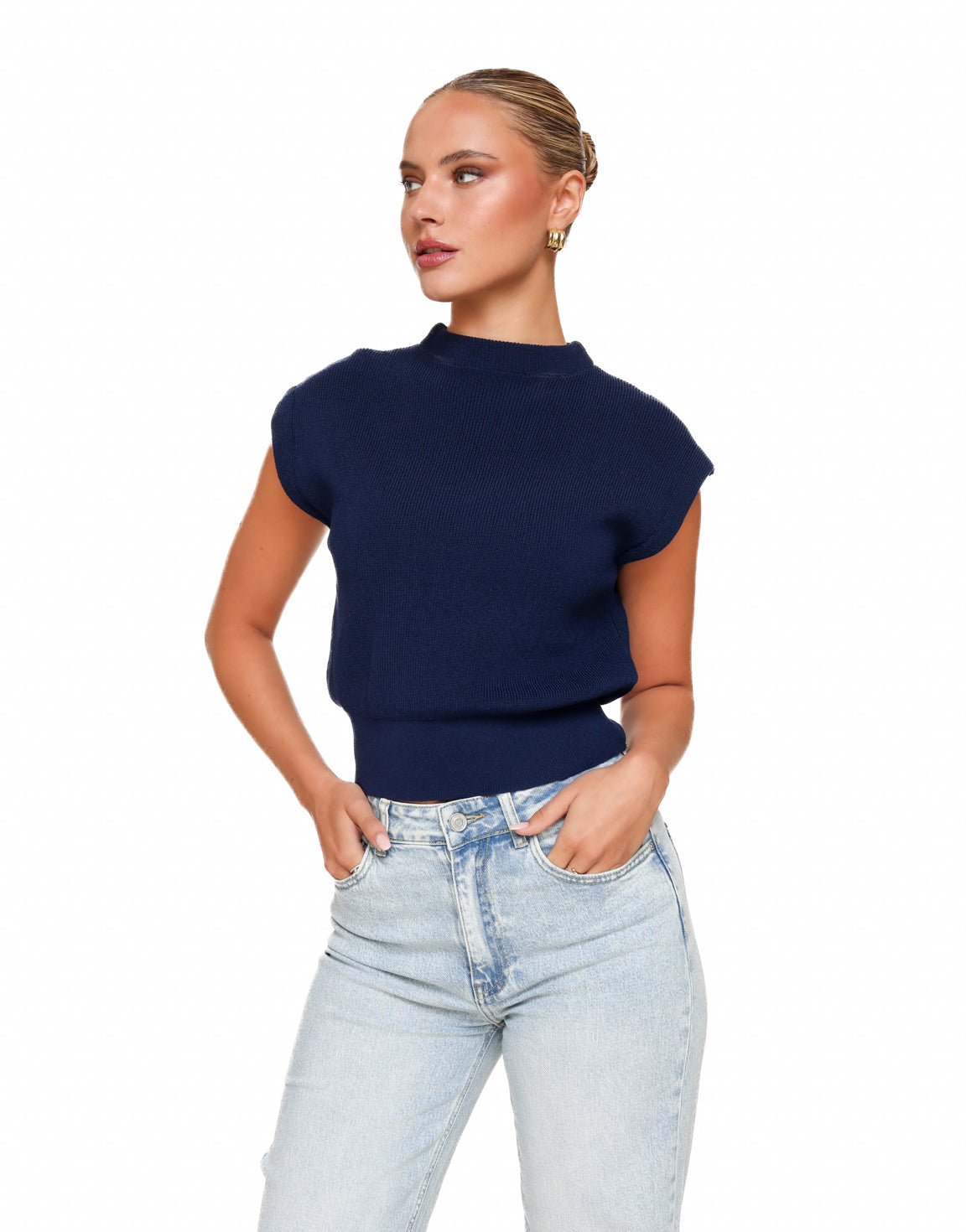 Navy Spencer - Top - Olivia & Kate