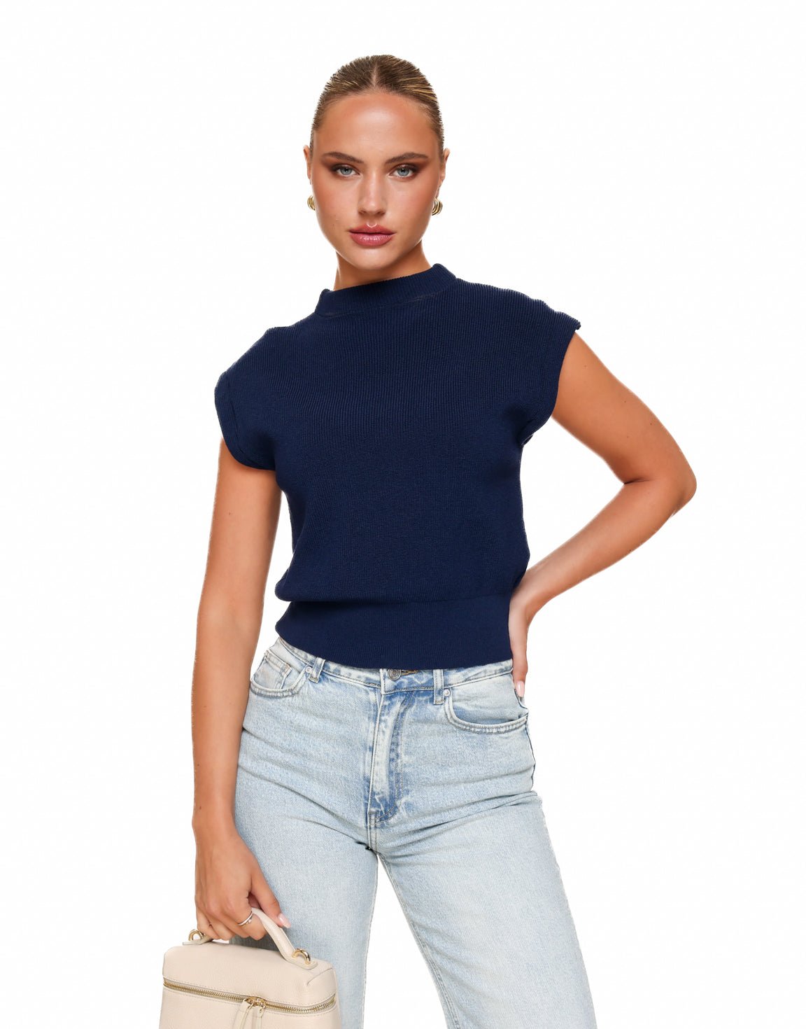 Navy Spencer - Top - Olivia & Kate