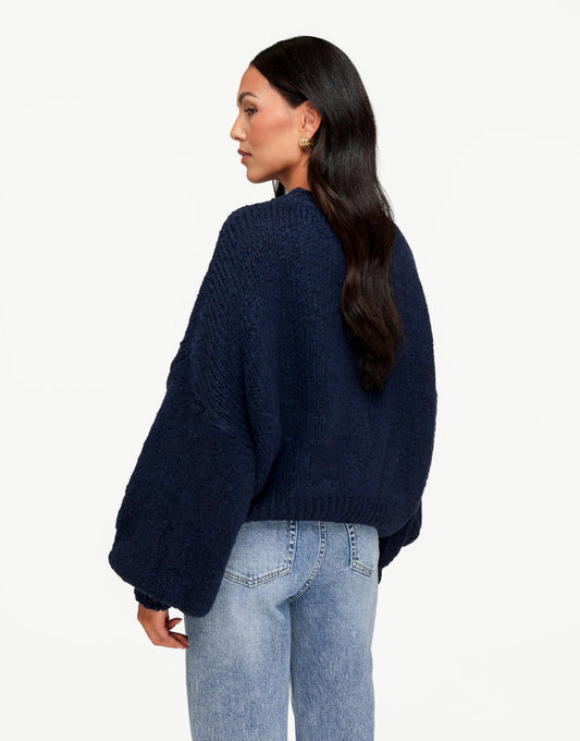 Navy Wollen Gebreide - Trui - Olivia & Kate