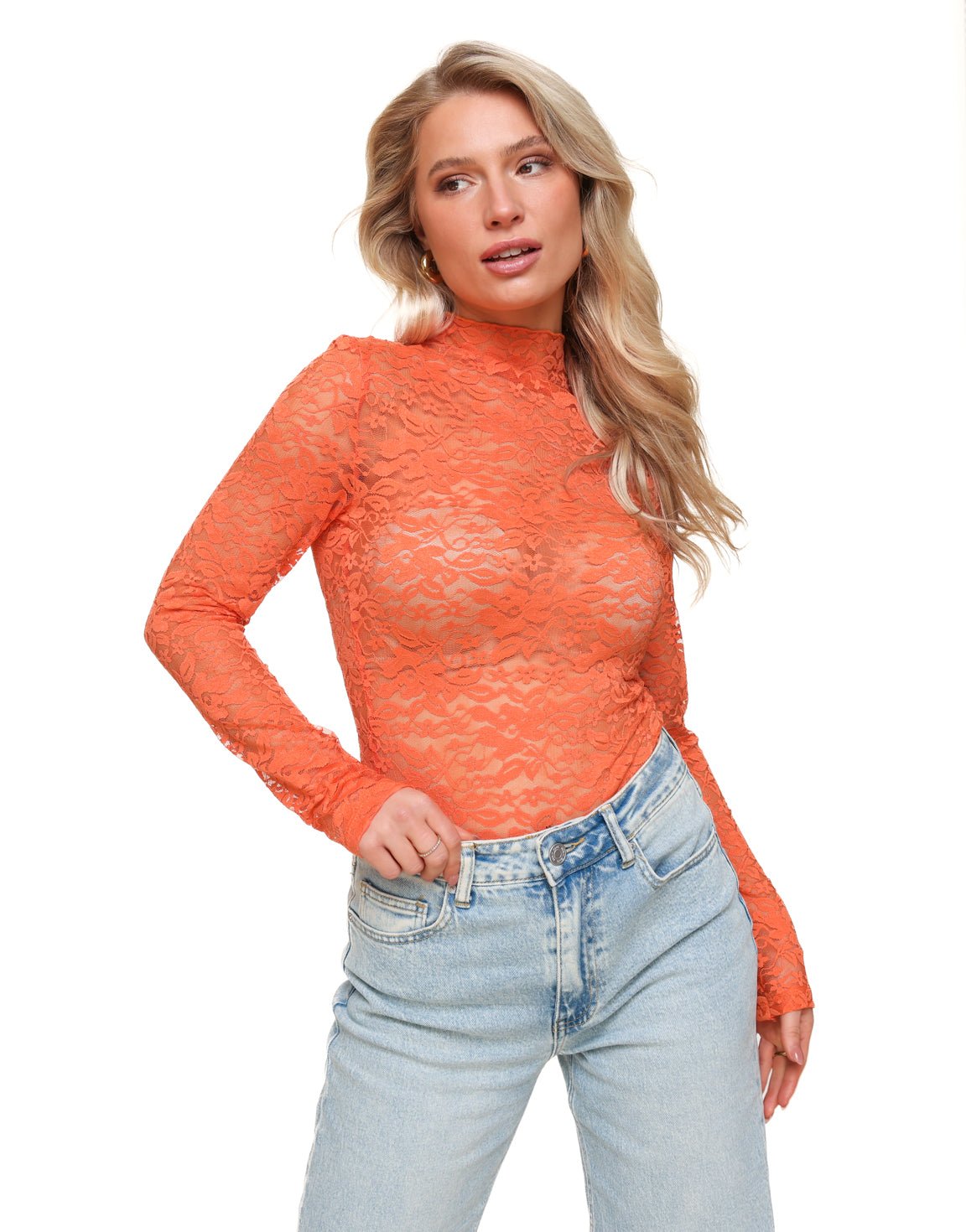 Oranje Kanten LS - Body - Olivia & Kate