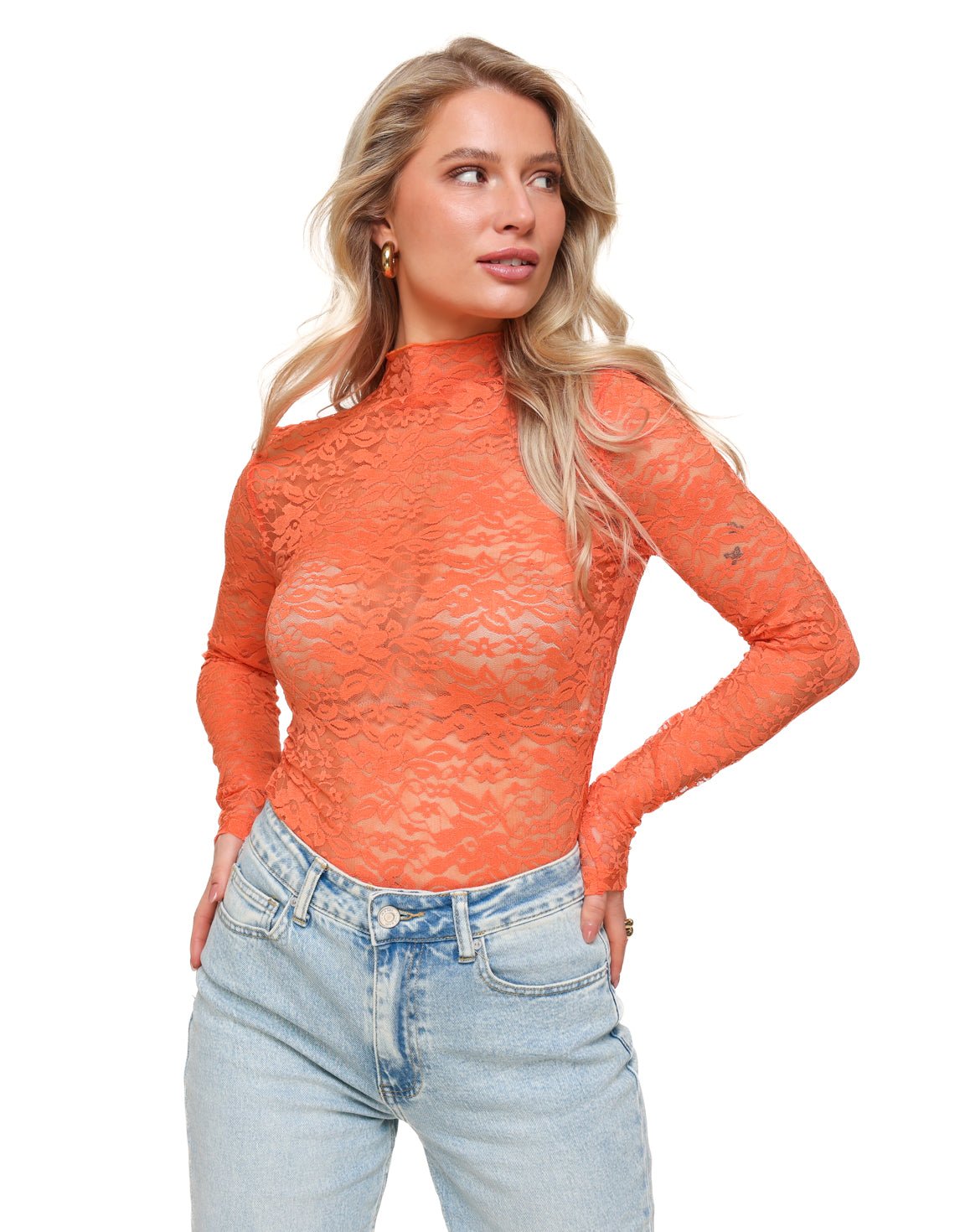 Oranje Kanten LS - Body - Olivia & Kate