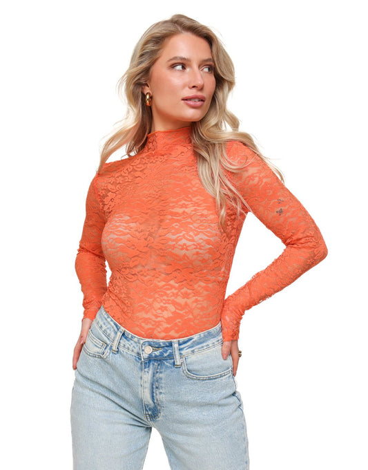 Oranje Kanten LS - Body - Olivia & Kate