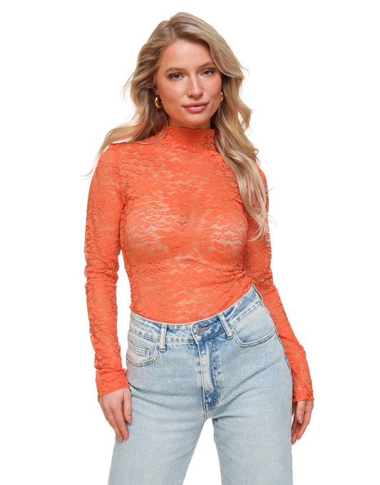 Oranje Kanten LS - Body - Olivia & Kate