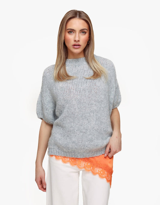 Oranje Satijnen Schuine Kanten - Top - Olivia & Kate