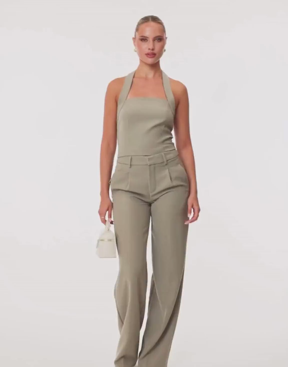 Taupe STUDIO Wijde - Pantalon