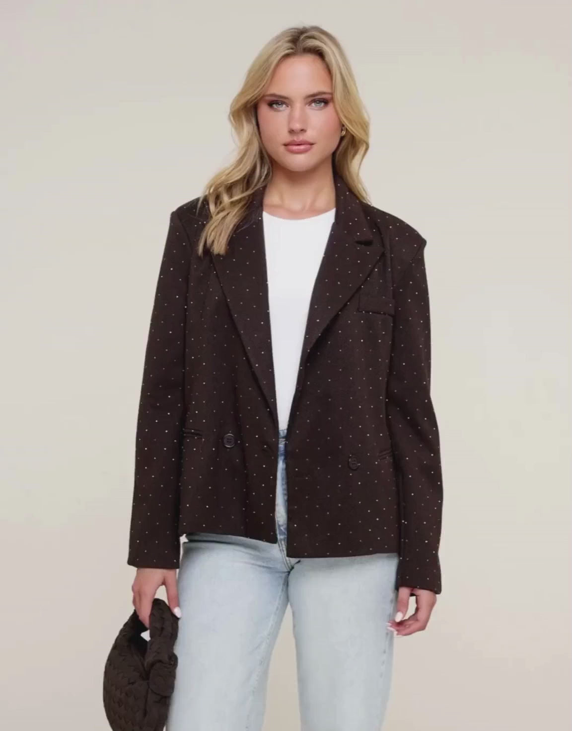 donkerbruineruitenglitterblazer