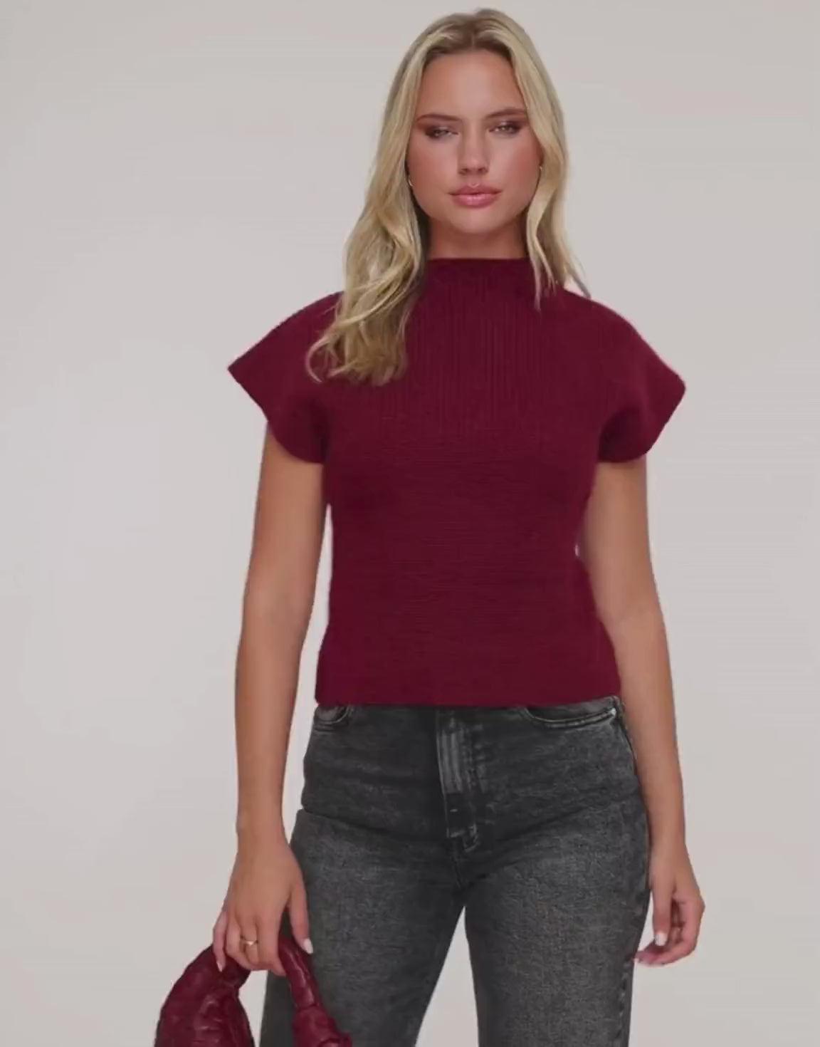 KLEDING-BURGUNDY-RODE-STEVIGE-GEBREIDE-SPENCER-TOP

