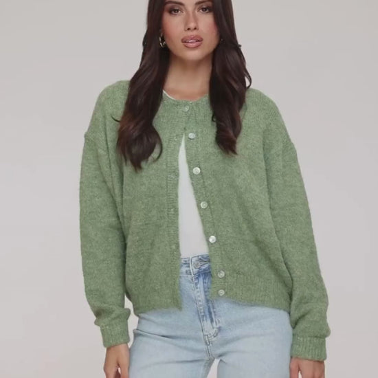 KLEDING-ARMY-GROENE-BASIC-GEBREIDE-VEST

