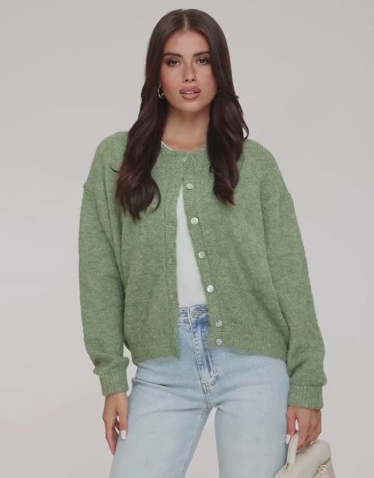 KLEDING-ARMY-GROENE-BASIC-GEBREIDE-VEST

