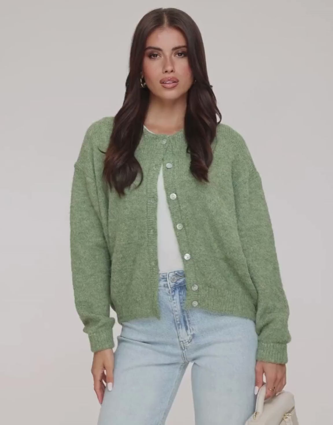 KLEDING-ARMY-GROENE-BASIC-GEBREIDE-VEST

