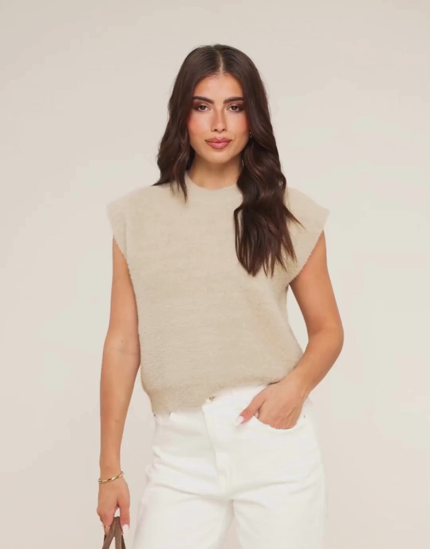 Taupe Fluffy Spencer - Top