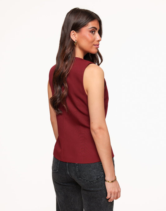 Rode Hoge Knopen - Gilet - Olivia & Kate