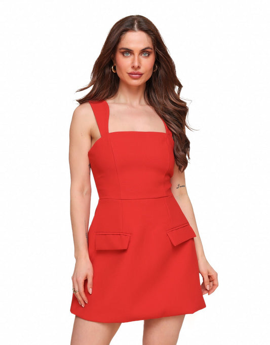 Rode Mouwloze - Jurk - Olivia & Kate