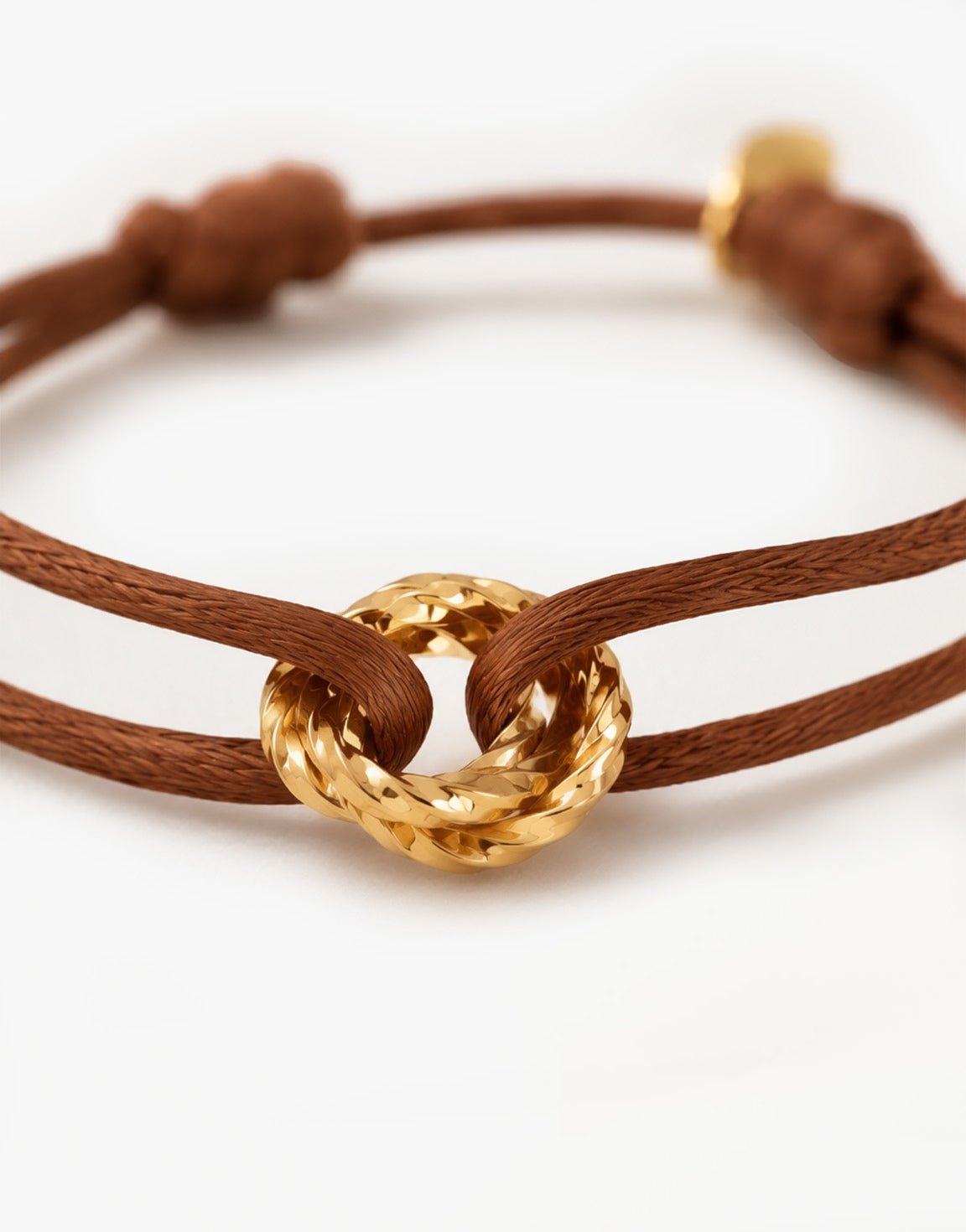 Roest Oranje Gedraaide Ringetjes Touw - Armband - Olivia & Kate