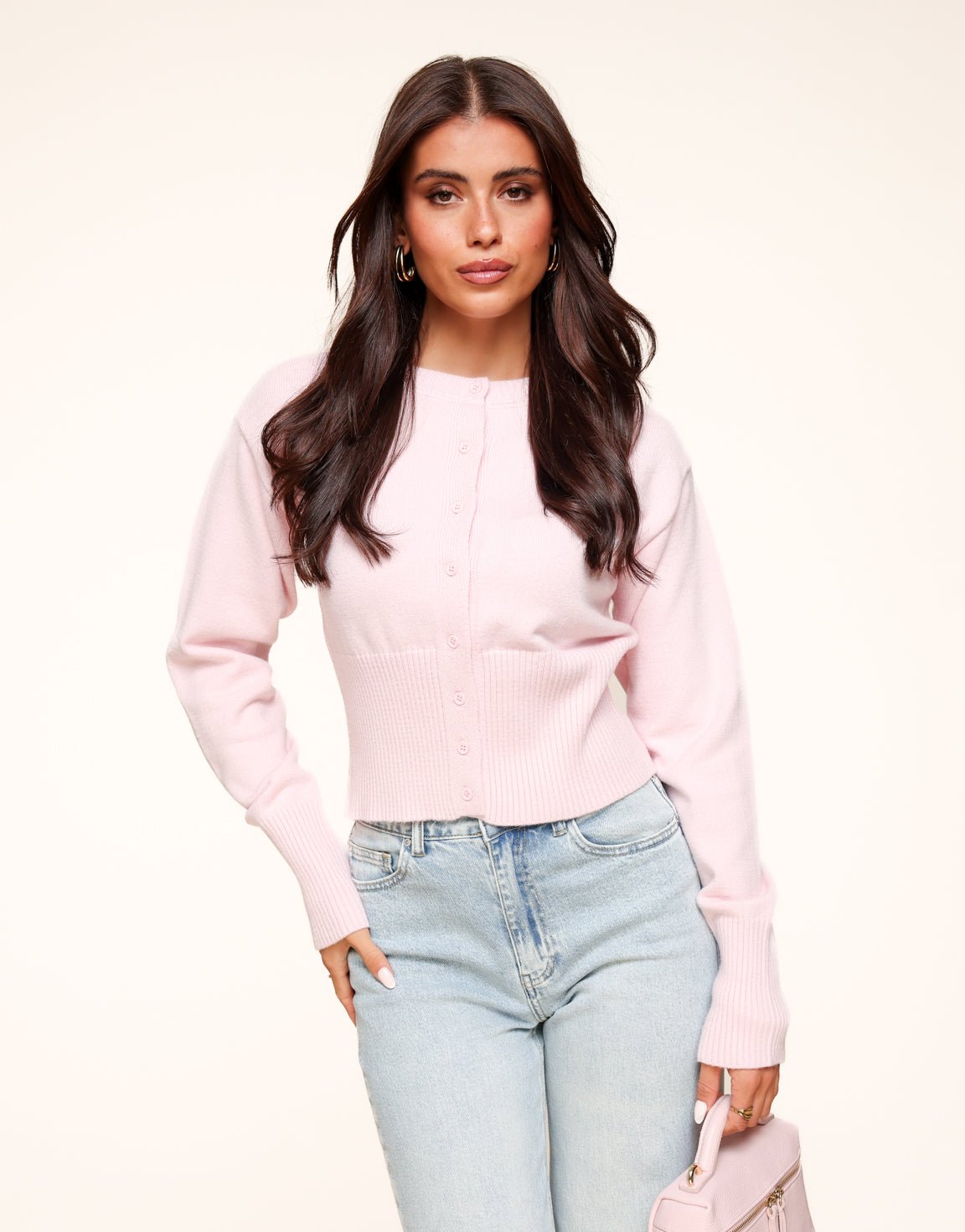 Roze Basic Knopen - Vest - Olivia & Kate