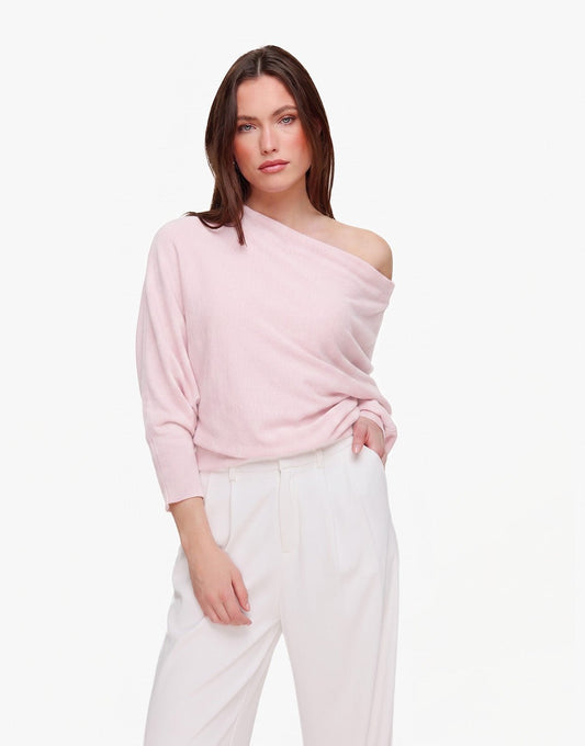 Roze Gebreide 2 Kanten 3/4 Mouwen - Top - Olivia & Kate