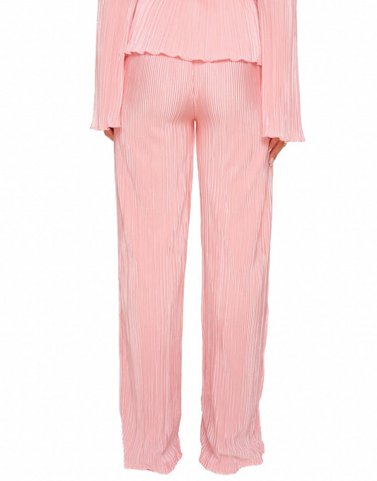 Roze Plisse Wijde - Broek - Olivia & Kate