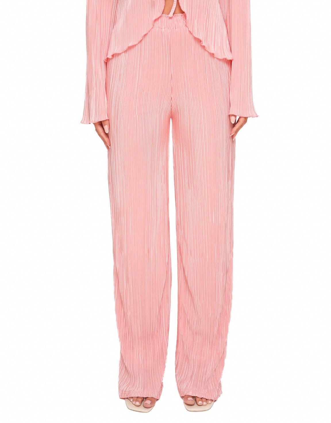 Roze Plisse Wijde - Broek - Olivia & Kate