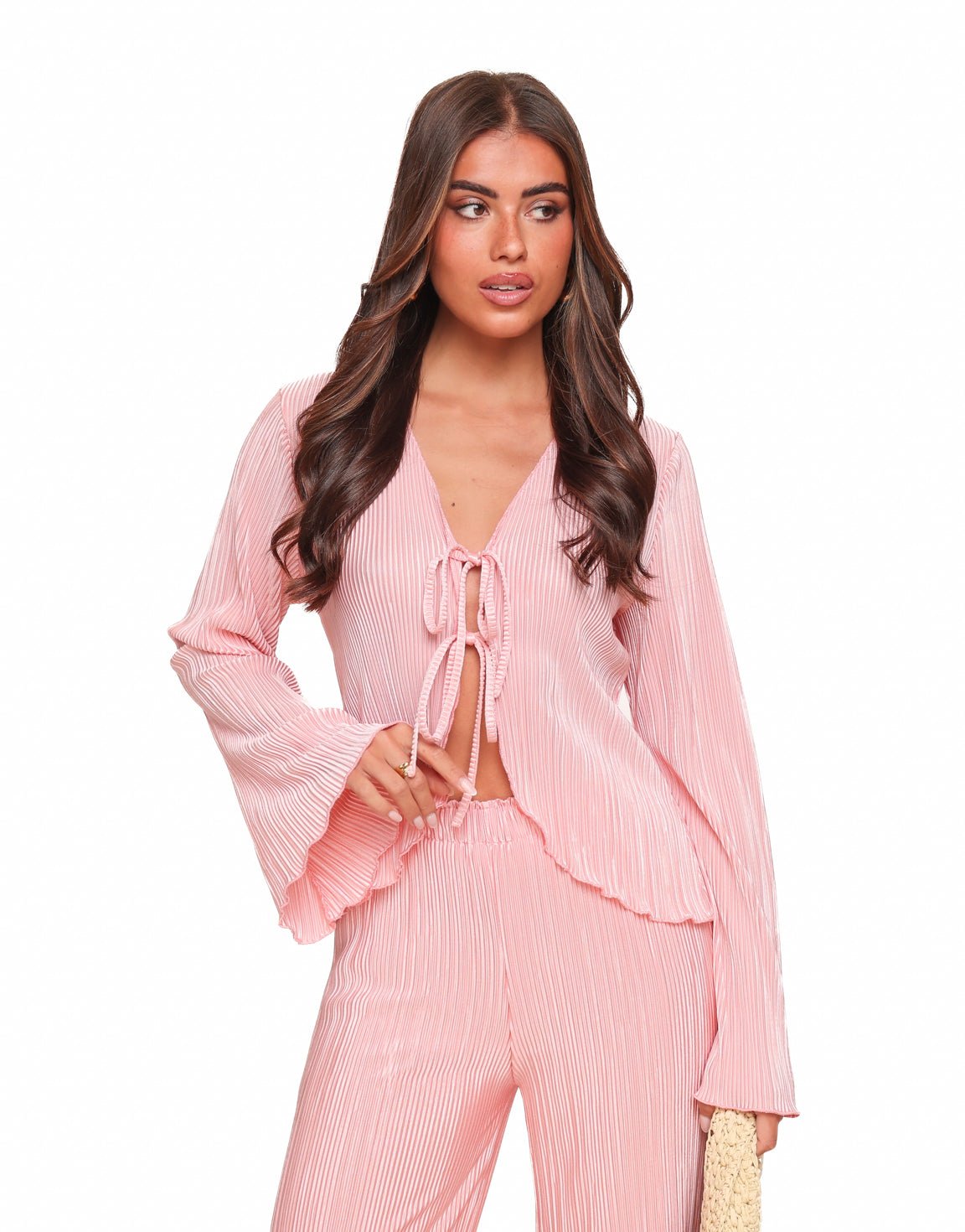 Roze Plisse Wikkel - Top - Olivia & Kate