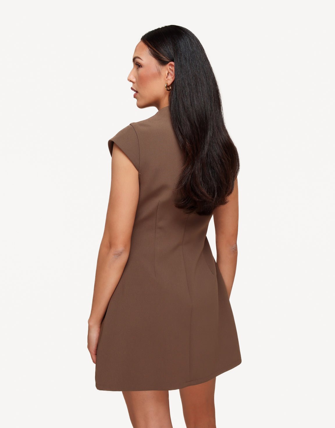 Taupe Aangesloten SS - Jurk - Olivia & Kate