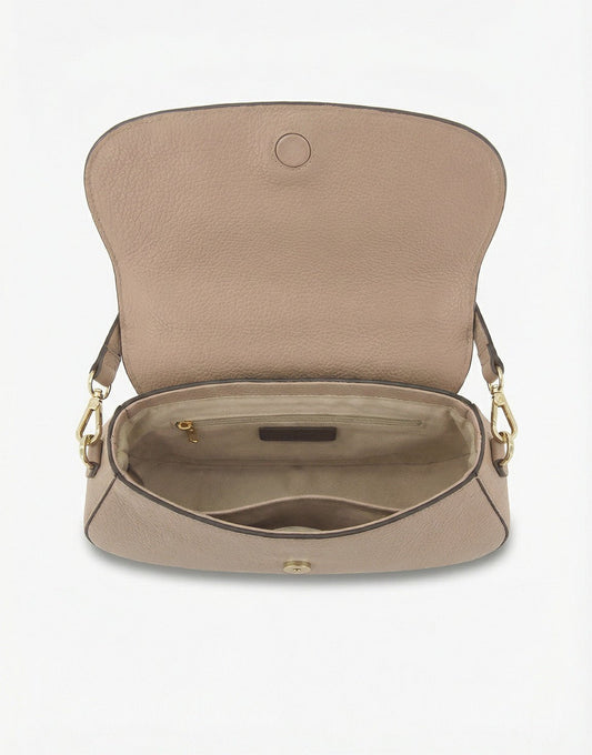 Taupe Elegante leren - Tas - Olivia & Kate