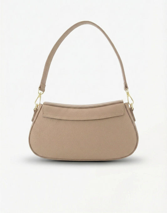 Taupe Elegante leren - Tas - Olivia & Kate