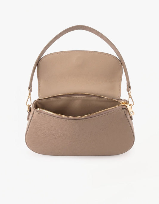 Taupe Elegante leren - Tas - Olivia & Kate