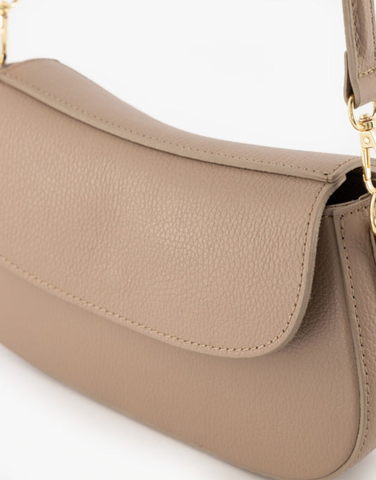 Taupe Elegante leren - Tas - Olivia & Kate