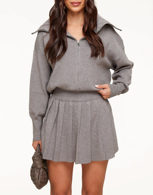 Taupe Gebreide Plooien - Rok