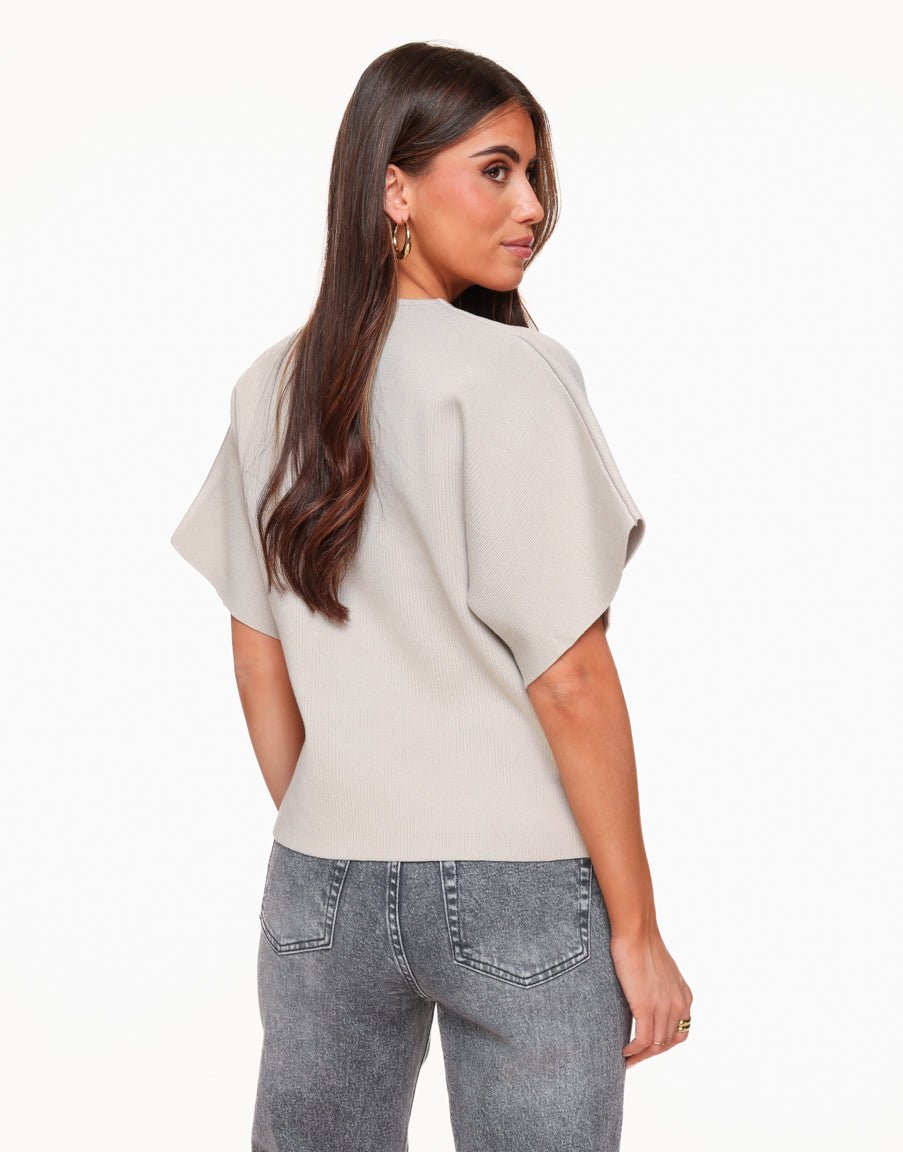 Taupe Gebreide SS - Vest - Olivia & Kate