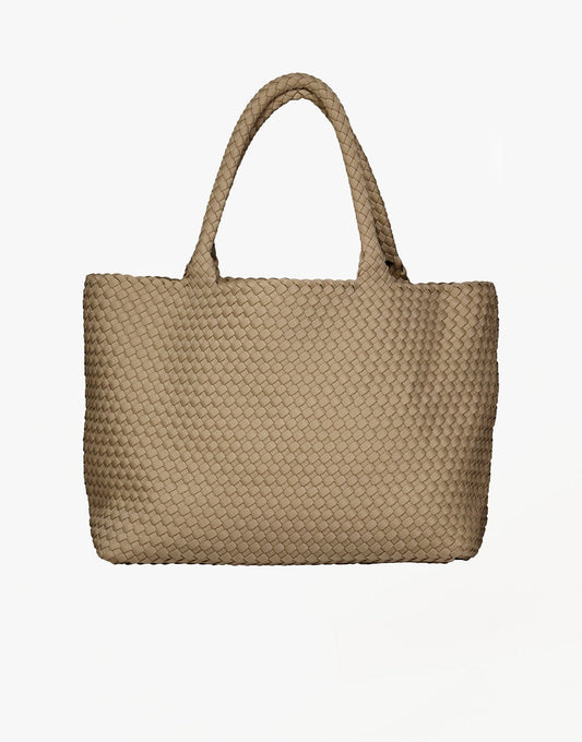 Taupe Grote Gevlochten - Tas - Olivia & Kate