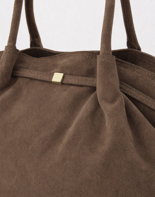 Taupe Grote Suede Shopper - Tas - Olivia & Kate