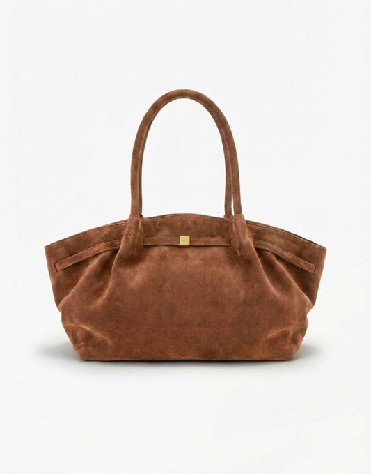 Taupe Grote Suede Shopper - Tas - Olivia & Kate
