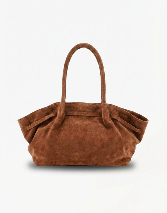 Taupe Grote Suede Shopper - Tas - Olivia & Kate