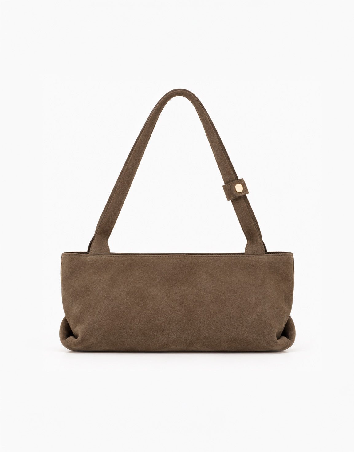 Taupe Langwerpige Suede Hand -Tas - Olivia & Kate